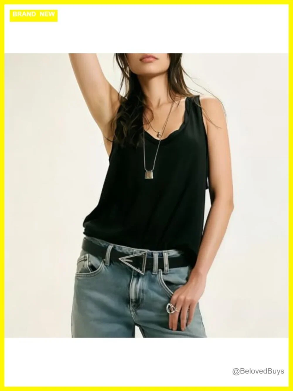 Women's Faux Leather Belt with Triangle Buckle for Jeans & Dresses